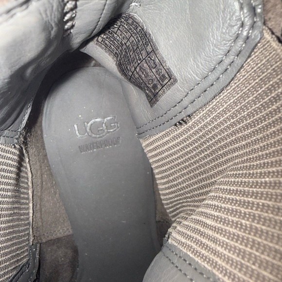UGG Charcoal Suede Chunky Heeled Boots - Picture 5 of 10